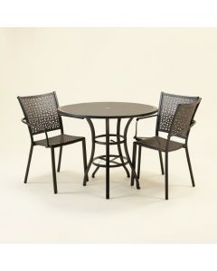 Sheree Cast Aluminum 3 Piece Bistro Set (synthetic illustration; no displayed measurements)