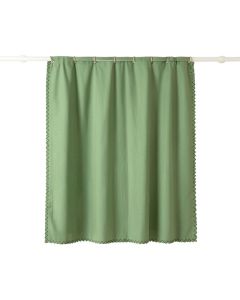 Bay Dell Shower Curtain Hanging Flat From A Plain Rod - Green