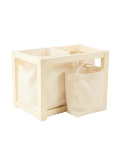 Birch Bend Laundry Sorting Station With Plain Removable Bags - Cream