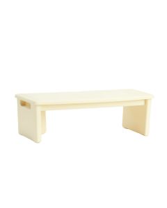 Stone Arc Narrow Outdoor Storage Bench - Ivory (synthetic illustration; no displayed measurements)