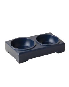 Alder Bridge Pet Feeding Stand With Two Plain Empty Bowls - Navy (synthetic illustration; no displayed measurements)