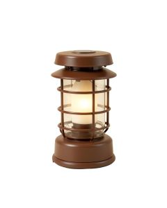 Basket Brown Solar Powered Led Outdoor Lantern With Electric Candle