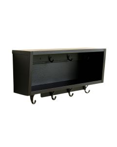 Dune Bend Wall-Mounted Entryway Organizer Shelf - Black