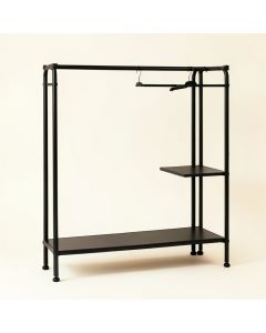 River Bridge Empty Garment Rack - Black (synthetic illustration; no displayed measurements)