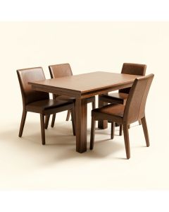 Hollington Butterfly Leaf Rubberwood Solid Wood Dining Set (synthetic illustration; no displayed measurements)