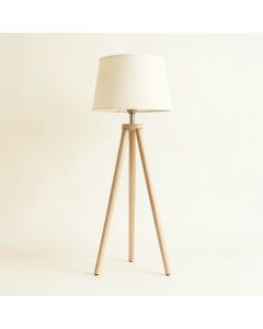 Vale Bluff Floor Lamp With A Plain Fabric Shade - Ivory (synthetic illustration; no displayed measurements)