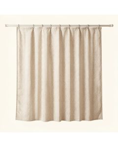 Heath Bridge Shower Curtain Hanging Flat From A Plain Rod - Beige (synthetic illustration; no displayed measurements)