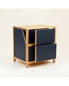 Clay Crossing Freestanding Pull-Out Hamper Cabinet - Navy (synthetic illustration; no displayed measurements)