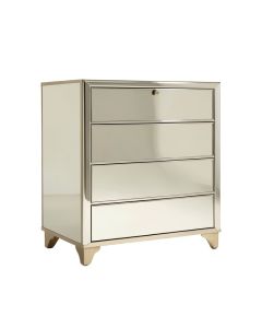 Mucha 4 Drawer Mirrored Accent Chest