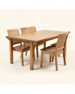 Butterfly Leaf Rubberwood Solid Wood Dining Set (synthetic illustration; no displayed measurements)