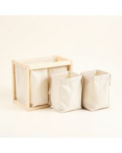 Hazel Bend Laundry Sorting Station With Plain Removable Bags - Ivory (synthetic illustration; no displayed measurements)
