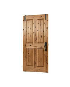 Paneled Wood Primed Knotty Barn Door With Installation Hardware Kit