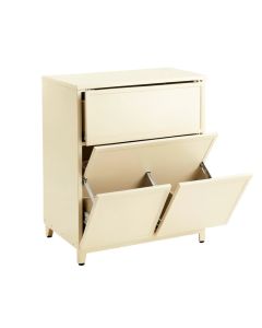 Cedar Bend Freestanding Pull-Out Hamper Cabinet - Ivory