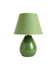 Dawn Bridge Table Lamp With A Plain Fabric Shade - Green