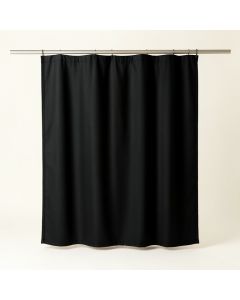 Heath Crest Shower Curtain Hanging Flat From A Plain Rod - Black (synthetic illustration; no displayed measurements)
