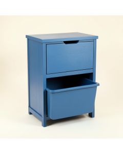 Lake Branch Freestanding Pull-Out Hamper Cabinet - Blue (synthetic illustration; no displayed measurements)