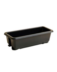 Sage Arc Empty Railing Planter With Integral Brackets - Black (synthetic illustration; no displayed measurements)