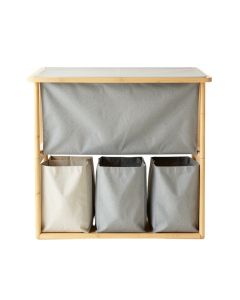 Dune Bend Laundry Sorting Station With Plain Removable Bags - Gray (synthetic illustration; no displayed measurements)