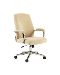 Cosgair Office Chair In Champagne Velvet & Chrome