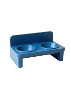 Vale Edge Pet Feeding Stand With Two Plain Empty Bowls - Blue