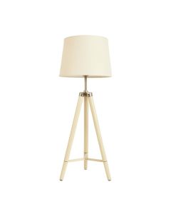 Elm Brook Floor Lamp With A Plain Fabric Shade - Cream (synthetic illustration; no displayed measurements)