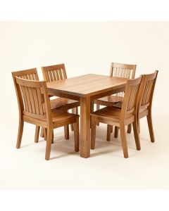 Arati 5 - Piece Rubberwood Dining Set (synthetic illustration; no displayed measurements)