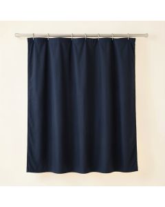 Hazel Branch Shower Curtain Hanging Flat From A Plain Rod - Navy (synthetic illustration; no displayed measurements)