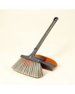 Angle Broom And Clip On Dustpan (synthetic illustration; no displayed measurements)