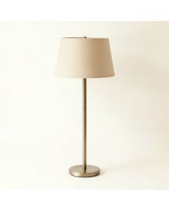 Heath Bridge Floor Lamp With A Plain Fabric Shade - Beige (synthetic illustration; no displayed measurements)
