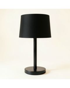 Ash Crest Table Lamp With A Plain Fabric Shade - Black (synthetic illustration; no displayed measurements)