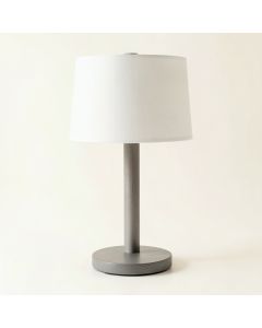 Bay Crossing Table Lamp With A Plain Fabric Shade - Gray (synthetic illustration; no displayed measurements)