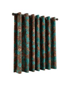 Merivan Jacquard Woven Floral Room Darkening Grommet Curtains Panels