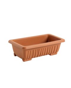 Ash Dale Empty Railing Planter With Integral Brackets - Terracotta (synthetic illustration; no displayed measurements)
