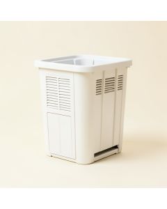 Pine Crest Closed Garden Compost Bin - White (synthetic illustration; no displayed measurements)