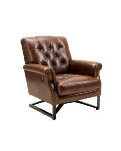 Sheldon 29 '' Wide Tufted Top Grain Leather Club Chair (synthetic illustration; no displayed measurements)