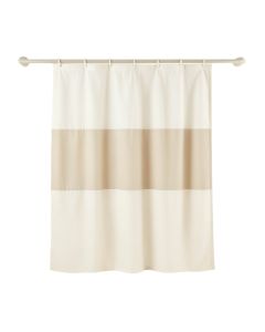 Field Bluff Shower Curtain Hanging Flat From A Plain Rod - Ivory (synthetic illustration; no displayed measurements)