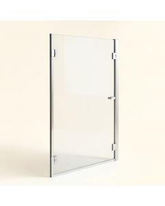 43 '' W X 72 '' H Door Opening Frameless Shower Door (synthetic illustration; no displayed measurements)