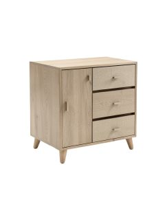 Poplin 36 In . Vanity With Furniture Legs , 1 Door And 3 Drawers On Right (synthetic illustration; no displayed measurements)