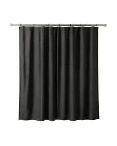 Shore Bend Shower Curtain Hanging Flat From A Plain Rod - Black (synthetic illustration; no displayed measurements)
