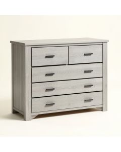 Extra Wide Dresser With 5 Drawer In Light Grey (synthetic illustration; no displayed measurements)