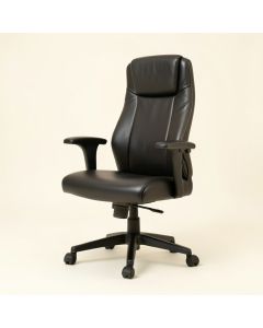 Faux Leather Swivel Desk Chair with Arms (synthetic illustration; no displayed measurements)