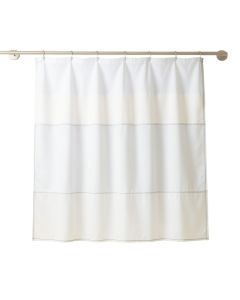 Maple Crossing Shower Curtain Hanging Flat From A Plain Rod - White