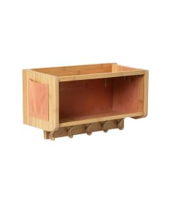 Oak Bridge Wall-Mounted Entryway Organizer Shelf - Terracotta