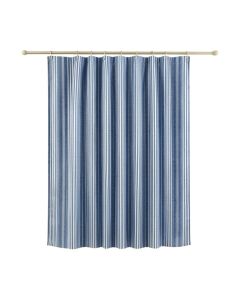 Fern Crest Shower Curtain Hanging Flat From A Plain Rod - Blue (synthetic illustration; no displayed measurements)