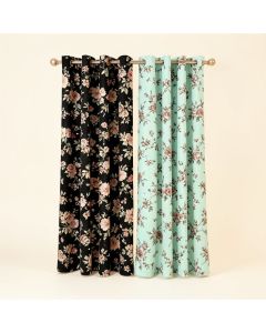 Aadhvika Floral Semi-Sheer Grommet Curtain Panels (synthetic illustration; no displayed measurements)