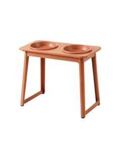 Aspen Canyon Pet Feeding Stand With Two Plain Empty Bowls - Terracotta (synthetic illustration; no displayed measurements)