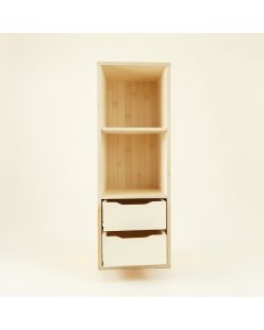 Oak Edge Narrow Cubby Tower - Cream (synthetic illustration; no displayed measurements)