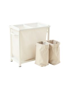 Flint Crossing Laundry Sorting Station With Plain Removable Bags - White