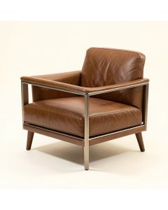 Adison 32.1 '' Wide Top Grain Leather Armchair (synthetic illustration; no displayed measurements)