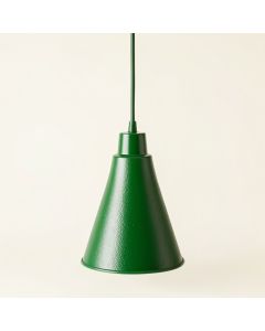 Cedar Bend Pendant Light Suspended From One Plain Cable - Green (synthetic illustration; no displayed measurements)